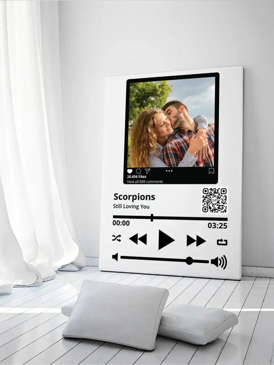 Personalizuotas "So Player + Instagram" muzikos grotuvas su jūsų nuotrauka ir daina ant drobės  Drobe -  dovanokis.lt