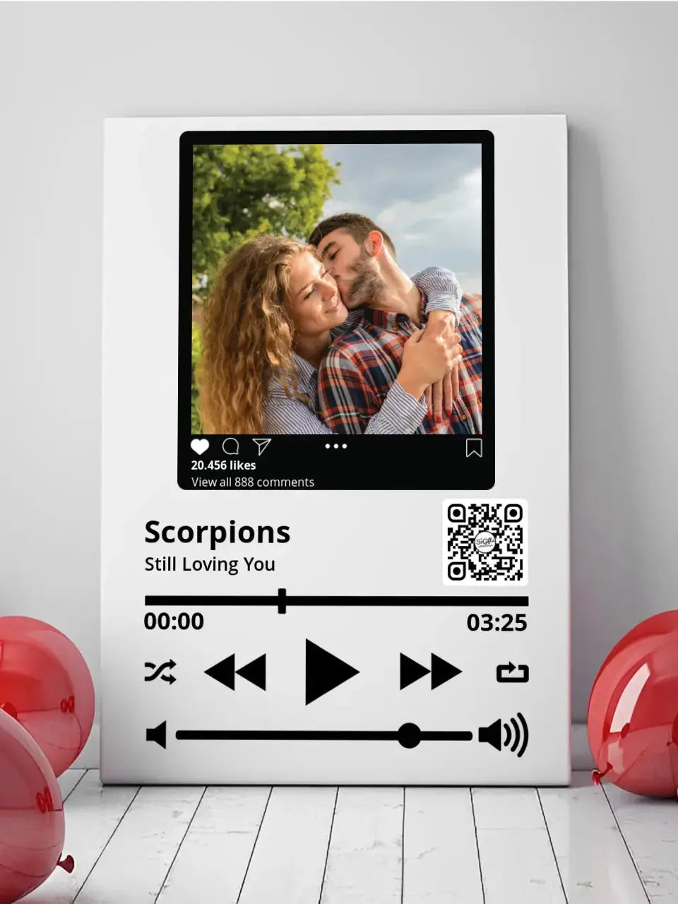 Personalizuotas "So Player + Instagram" muzikos grotuvas su jūsų nuotrauka ir daina ant drobės  Drobe -  dovanokis.lt