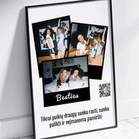 Personalizuotas "Besties" dizaino įrėmintas plakatas su jūsų nuotrauka ir tekstu  Posteris(Plakatas) -  dovanokis.lt