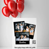 Personalizuotas "Besties" kūrinys ant drobės su jūsų nuotrauka ir tekstu  Drobe -  dovanokis.lt