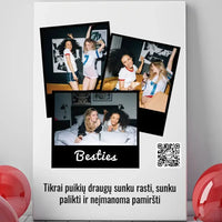Personalizuotas "Besties" kūrinys ant drobės su jūsų nuotrauka ir tekstu  Drobe -  dovanokis.lt