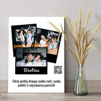 Personalizuotas "Besties" kūrinys ant drobės su jūsų nuotrauka ir tekstu  Drobe -  dovanokis.lt