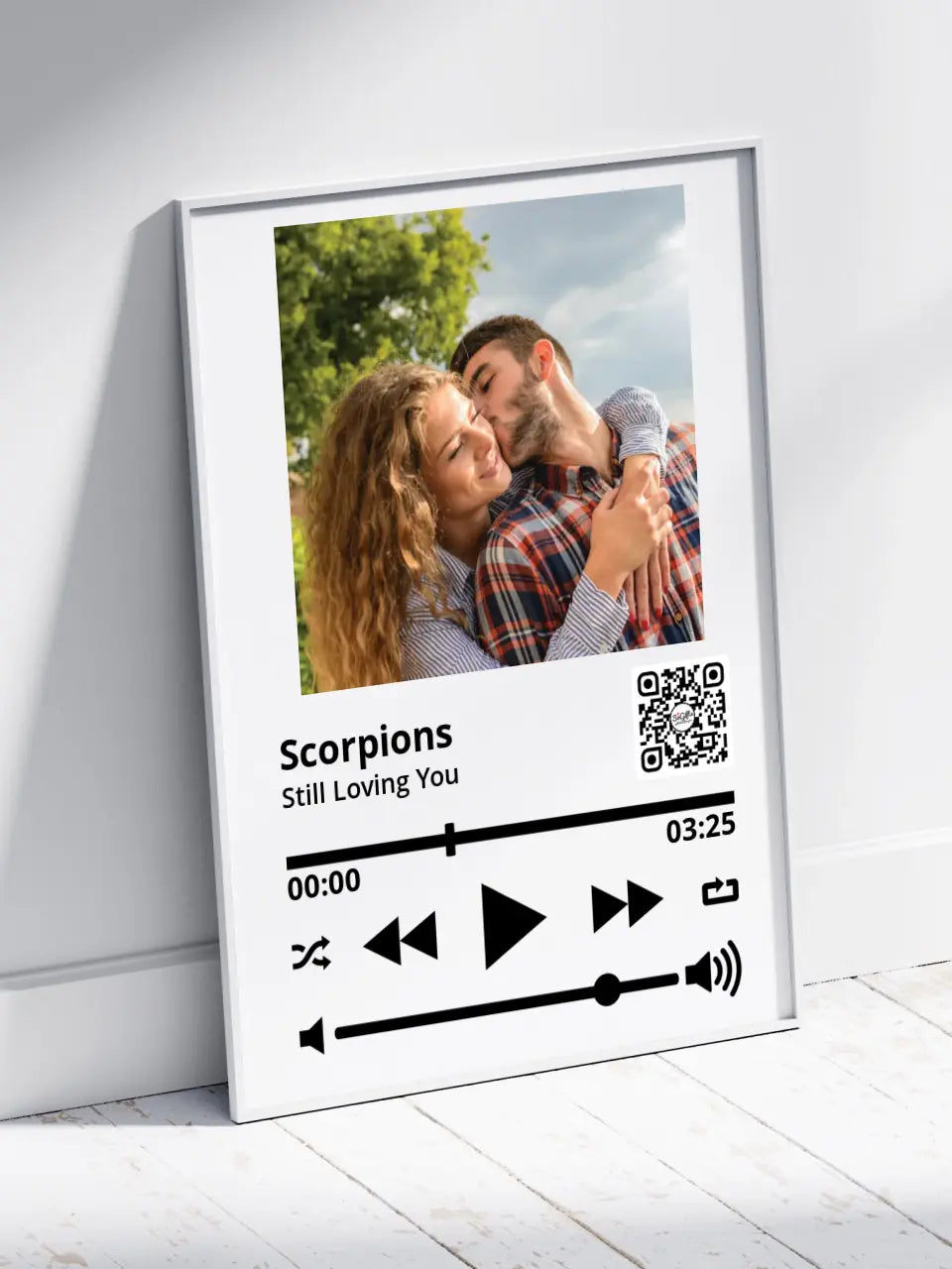 Personalizuotas "So Player" muzikos grotuvo įrėmintas plakatas su jūsų nuotrauka ir daina