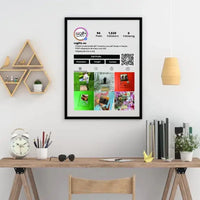 Personalizuotas "Instagram Profilis" dizaino įrėmintas plakatas su jūsų nuotraukamis ir tekstu  Posteris(Plakatas) -  dovanokis.lt