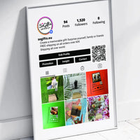 Personalizuotas "Instagram Profilis" dizaino įrėmintas plakatas su jūsų nuotraukamis ir tekstu  Posteris(Plakatas) -  dovanokis.lt