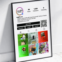 Personalizuotas "Instagram Profilis" dizaino įrėmintas plakatas su jūsų nuotraukamis ir tekstu  Posteris(Plakatas) -  dovanokis.lt