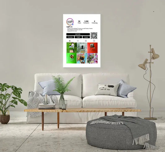 Personalizuotas "Instagram Profilio" dizaino kūrinys ant drobės su jūsų nuotraukomis  Drobe -  dovanokis.lt