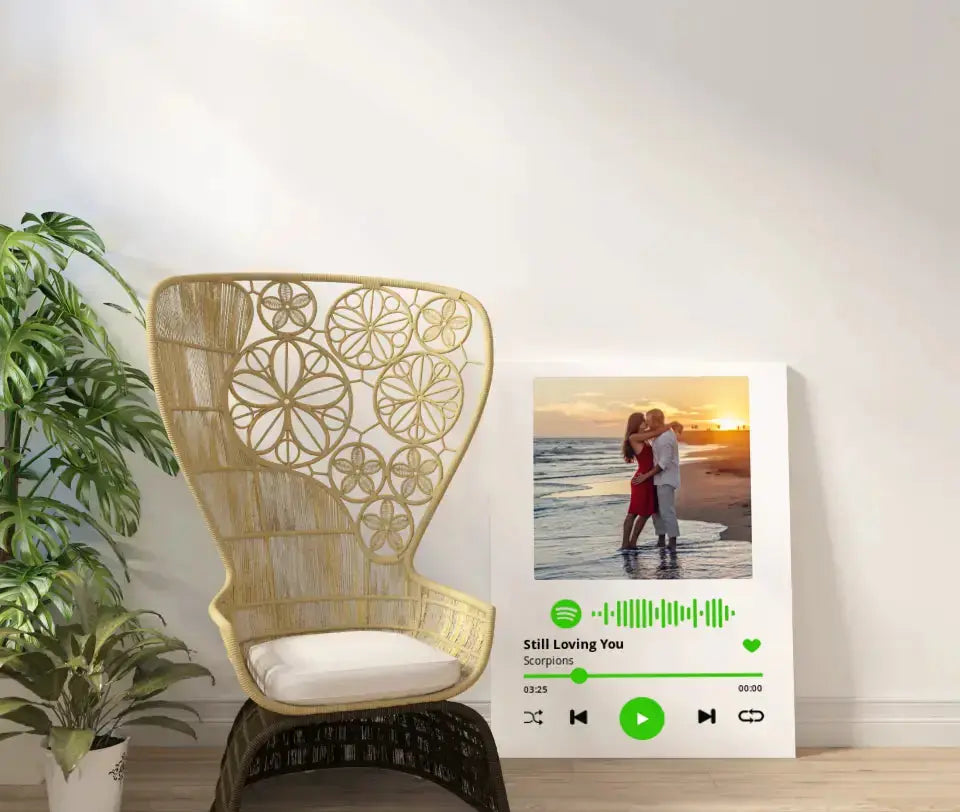 Personalizuotas Spotify muzikos grotuvas ant drobės su jūsų nuotrauka, daina ir spotify kodu  Drobe -  dovanokis.lt