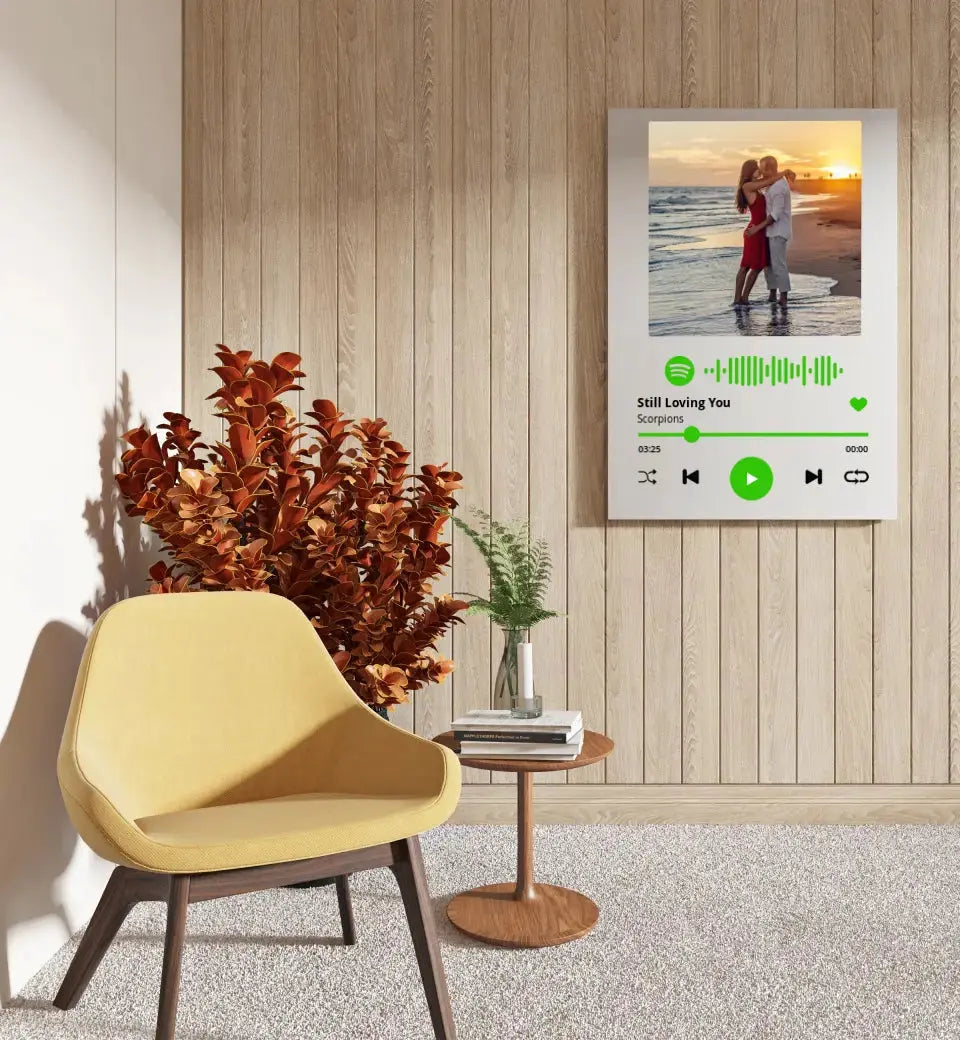 Personalizuotas Spotify muzikos grotuvas ant drobės su jūsų nuotrauka, daina ir spotify kodu  Drobe -  dovanokis.lt