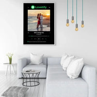 Personalizuotas Lovetify muzikos grotuvo įrėmintas plakatas su jūsų nuotrauka ir daina  Posteris(Plakatas) -  dovanokis.lt