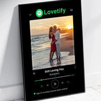 Personalizuotas Lovetify muzikos grotuvo įrėmintas plakatas su jūsų nuotrauka ir daina  Posteris(Plakatas) -  dovanokis.lt