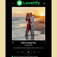 Personalizuotas Lovetify muzikos grotuvas ant drobės su jūsų nuotrauka ir daina  Drobe -  dovanokis.lt