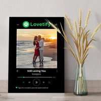 Personalizuotas Lovetify muzikos grotuvas ant drobės su jūsų nuotrauka ir daina  Drobe -  dovanokis.lt