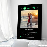 Personalizuotas Lovetify muzikos grotuvas ant drobės su jūsų nuotrauka ir daina  Drobe -  dovanokis.lt