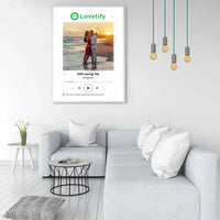 Personalizuotas Lovetify muzikos grotuvo įrėmintas plakatas su jūsų nuotrauka ir daina  Posteris(Plakatas) -  dovanokis.lt