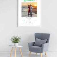 Personalizuotas Lovetify muzikos grotuvo įrėmintas plakatas su jūsų nuotrauka ir daina  Posteris(Plakatas) -  dovanokis.lt