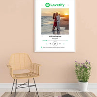 Personalizuotas Lovetify muzikos grotuvo įrėmintas plakatas su jūsų nuotrauka ir daina  Posteris(Plakatas) -  dovanokis.lt