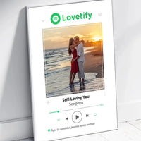 Personalizuotas Lovetify muzikos grotuvo įrėmintas plakatas su jūsų nuotrauka ir daina  Posteris(Plakatas) -  dovanokis.lt