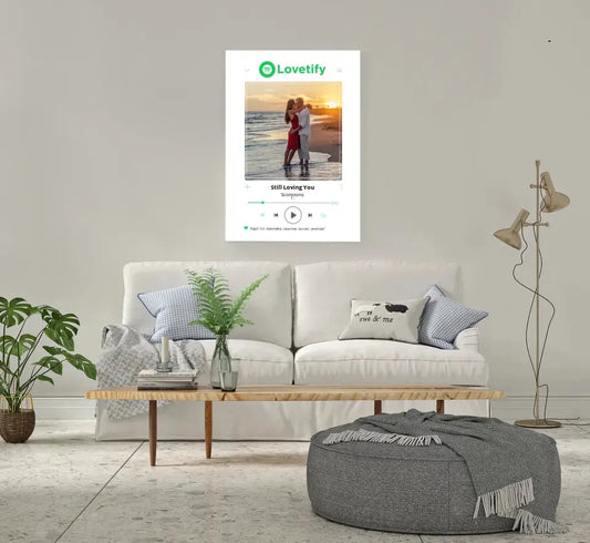 Personalizuotas Lovetify muzikos grotuvas ant drobės su jūsų nuotrauka ir daina  Drobe -  dovanokis.lt