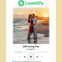 Personalizuotas Lovetify muzikos grotuvas ant drobės su jūsų nuotrauka ir daina  Drobe -  dovanokis.lt