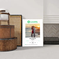 Personalizuotas Lovetify muzikos grotuvas ant drobės su jūsų nuotrauka ir daina  Drobe -  dovanokis.lt