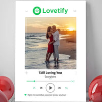 Personalizuotas Lovetify muzikos grotuvas ant drobės su jūsų nuotrauka ir daina  Drobe -  dovanokis.lt