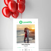 Personalizuotas Lovetify muzikos grotuvas ant drobės su jūsų nuotrauka ir daina  Drobe -  dovanokis.lt