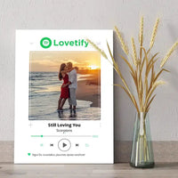 Personalizuotas Lovetify muzikos grotuvas ant drobės su jūsų nuotrauka ir daina  Drobe -  dovanokis.lt