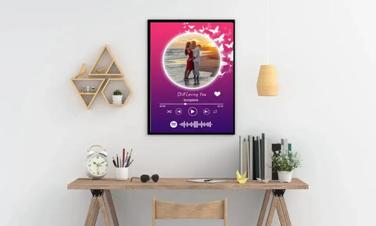 Personalizuotas Spotify muzikos grotuvo įrėmintas plakatas su jūsų nuotrauka, daina ir spotify kodu  Posteris(Plakatas) -  dovanokis.lt