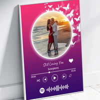 Personalizuotas Spotify muzikos grotuvo įrėmintas plakatas su jūsų nuotrauka, daina ir spotify kodu  Posteris(Plakatas) -  dovanokis.lt