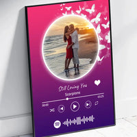 Personalizuotas Spotify muzikos grotuvo įrėmintas plakatas su jūsų nuotrauka, daina ir spotify kodu  Posteris(Plakatas) -  dovanokis.lt