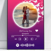 Personalizuotas Spotify muzikos grotuvo įrėmintas plakatas su jūsų nuotrauka, daina ir spotify kodu  Posteris(Plakatas) -  dovanokis.lt