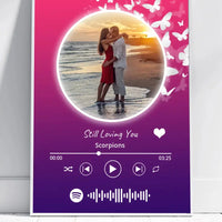 Personalizuotas Spotify muzikos grotuvo įrėmintas plakatas su jūsų nuotrauka, daina ir spotify kodu  Posteris(Plakatas) -  dovanokis.lt