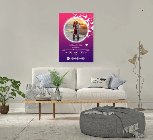 Personalizuotas Spotify muzikos grotuvas ant drobės su jūsų nuotrauka, daina ir spotify kodu  Drobe -  dovanokis.lt