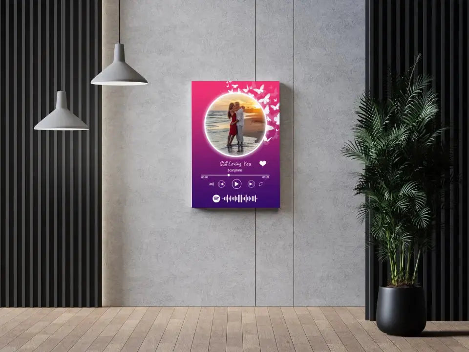 Personalizuotas Spotify muzikos grotuvas ant drobės su jūsų nuotrauka, daina ir spotify kodu  Drobe -  dovanokis.lt