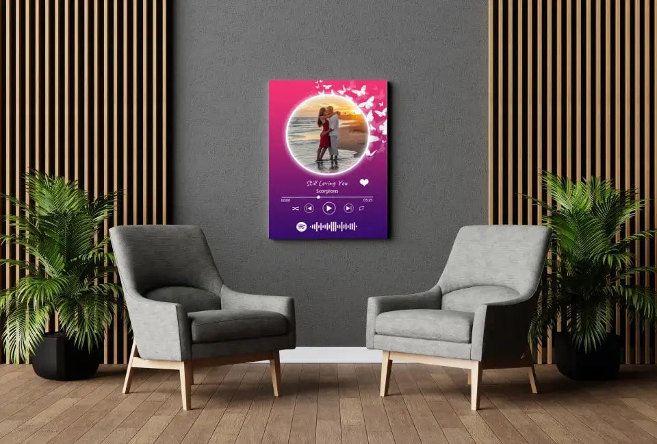 Personalizuotas Spotify muzikos grotuvas ant drobės su jūsų nuotrauka, daina ir spotify kodu  Drobe -  dovanokis.lt