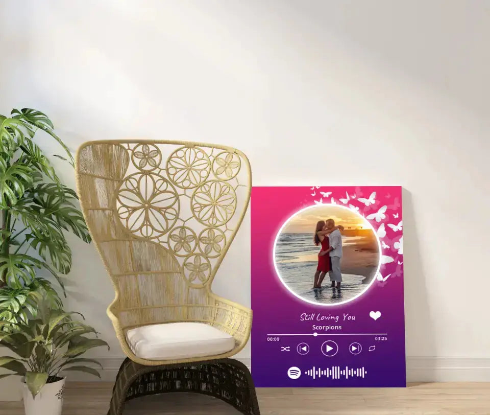 Personalizuotas Spotify muzikos grotuvas ant drobės su jūsų nuotrauka, daina ir spotify kodu  Drobe -  dovanokis.lt