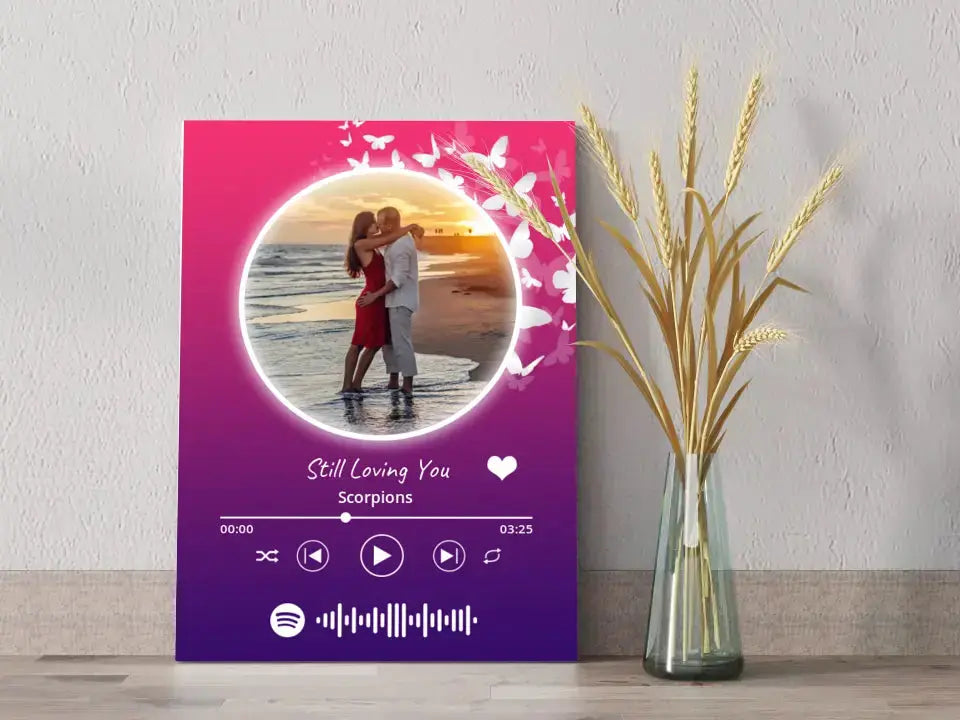 Personalizuotas Spotify muzikos grotuvas ant drobės su jūsų nuotrauka, daina ir spotify kodu  Drobe -  dovanokis.lt