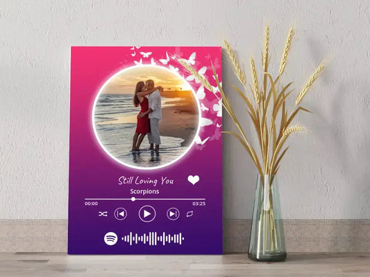 Personalizuotas Spotify muzikos grotuvas ant drobės su jūsų nuotrauka, daina ir spotify kodu  Drobe -  dovanokis.lt