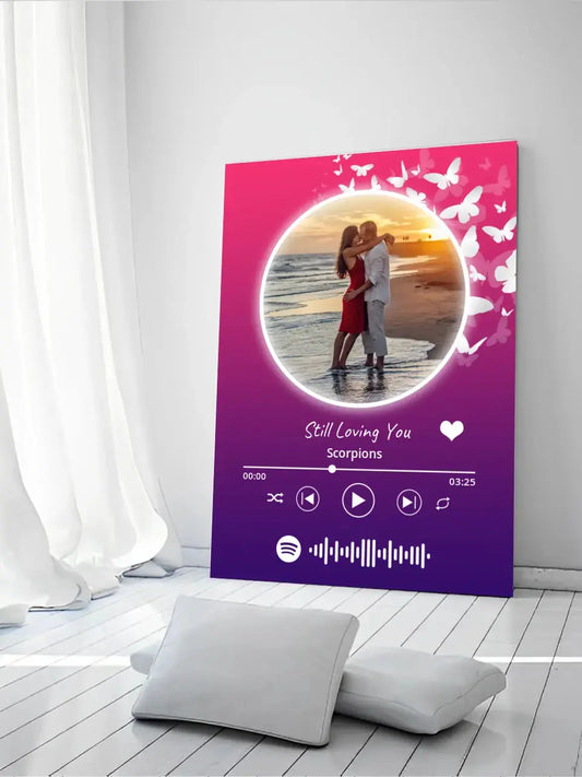 Personalizuotas Spotify muzikos grotuvas ant drobės su jūsų nuotrauka, daina ir spotify kodu  Drobe -  dovanokis.lt