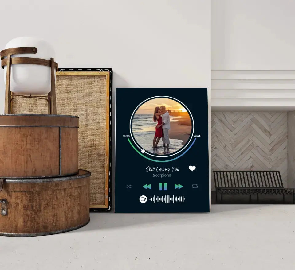 Personalizuotas Spotify muzikos grotuvas ant drobės su jūsų nuotrauka, daina ir spotify kodu  Drobe -  dovanokis.lt