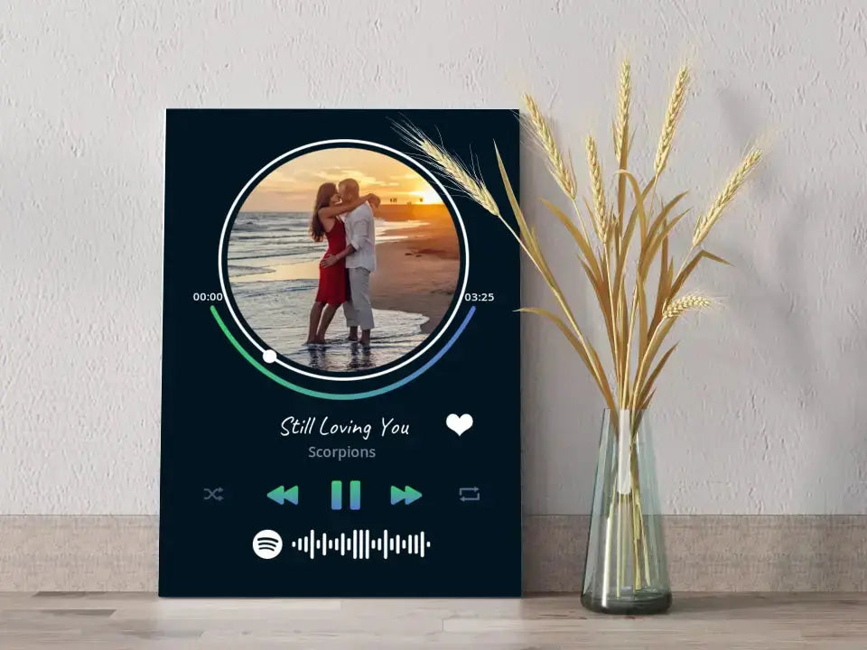 Personalizuotas Spotify muzikos grotuvas ant drobės su jūsų nuotrauka, daina ir spotify kodu  Drobe -  dovanokis.lt