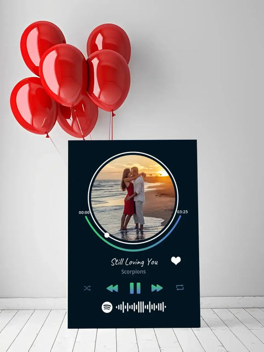 Personalizuotas Spotify muzikos grotuvas ant drobės su jūsų nuotrauka, daina ir spotify kodu  Drobe -  dovanokis.lt