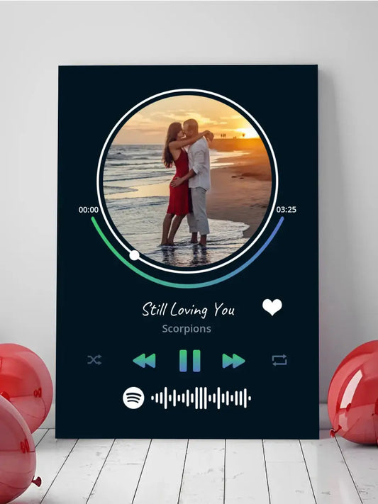 Personalizuotas Spotify muzikos grotuvas ant drobės su jūsų nuotrauka, daina ir spotify kodu  Drobe -  dovanokis.lt