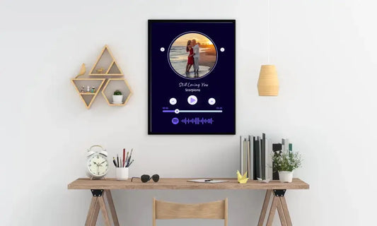 Personalizuotas Spotify muzikos grotuvo įrėmintas plakatas su jūsų nuotrauka, daina ir spotify kodu  Posteris(Plakatas) -  dovanokis.lt