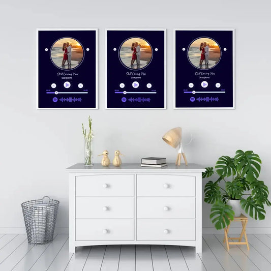 Personalizuotas Spotify muzikos grotuvo įrėmintas plakatas su jūsų nuotrauka, daina ir spotify kodu  Posteris(Plakatas) -  dovanokis.lt
