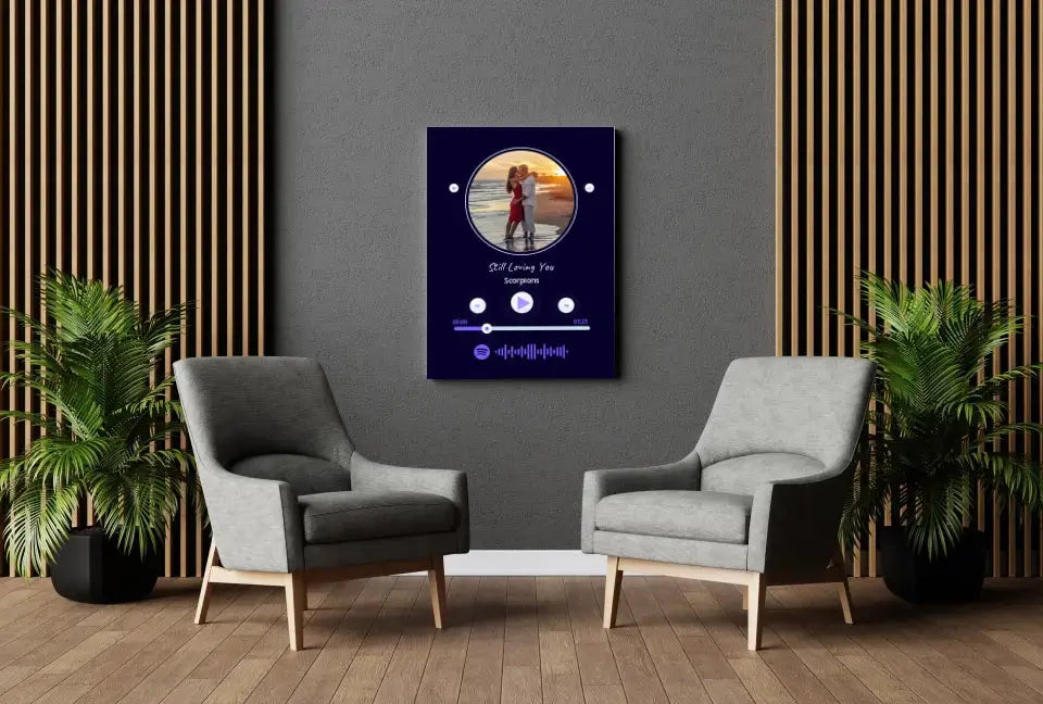 Personalizuotas Spotify muzikos grotuvas ant drobės su jūsų nuotrauka, daina ir spotify kodu  Drobe -  dovanokis.lt