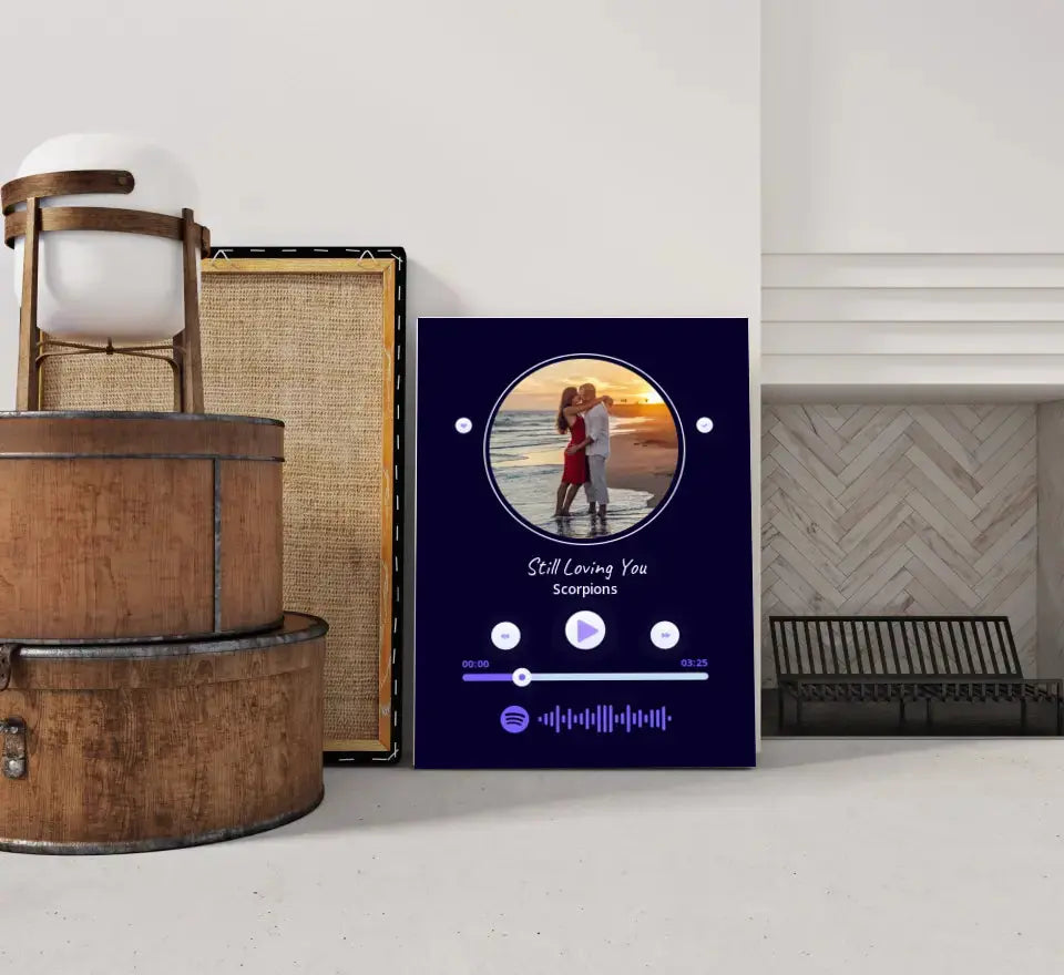 Personalizuotas Spotify muzikos grotuvas ant drobės su jūsų nuotrauka, daina ir spotify kodu  Drobe -  dovanokis.lt