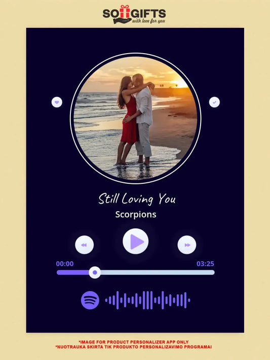 Personalizuotas Spotify muzikos grotuvas ant drobės su jūsų nuotrauka, daina ir spotify kodu  Drobe -  dovanokis.lt