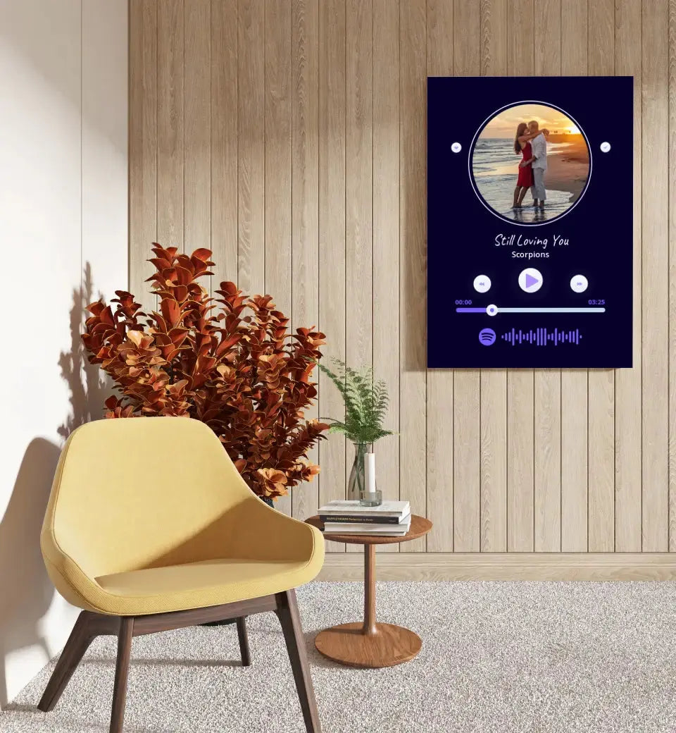Personalizuotas Spotify muzikos grotuvas ant drobės su jūsų nuotrauka, daina ir spotify kodu  Drobe -  dovanokis.lt